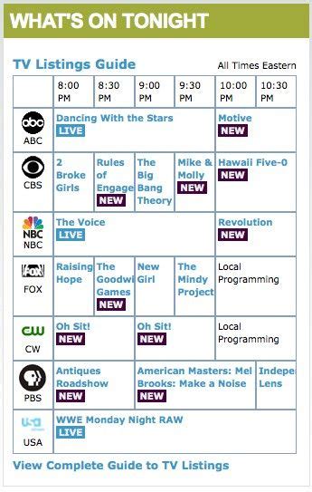 channel 8 tv listing